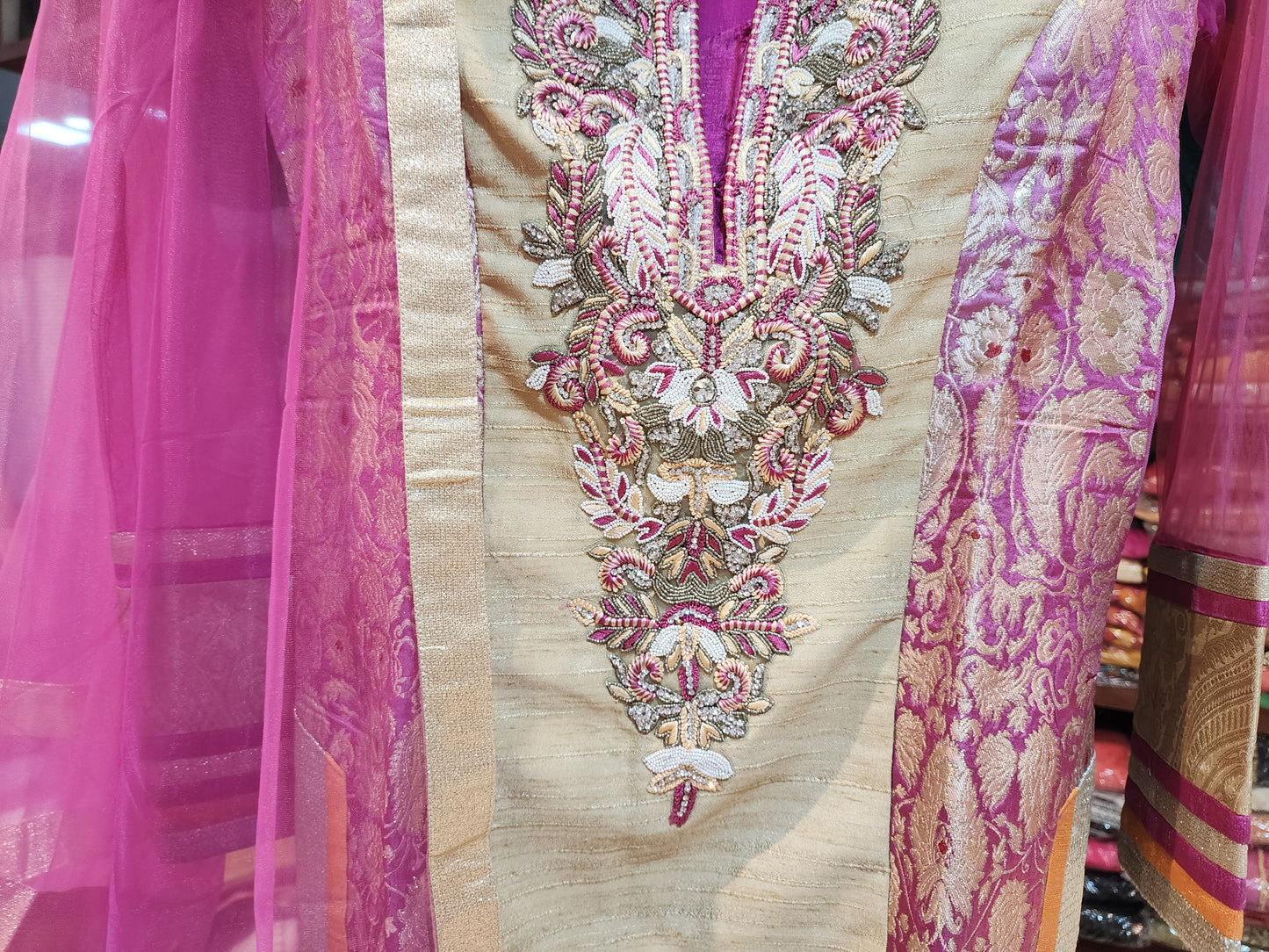 Purple Brocade pyjami Suit