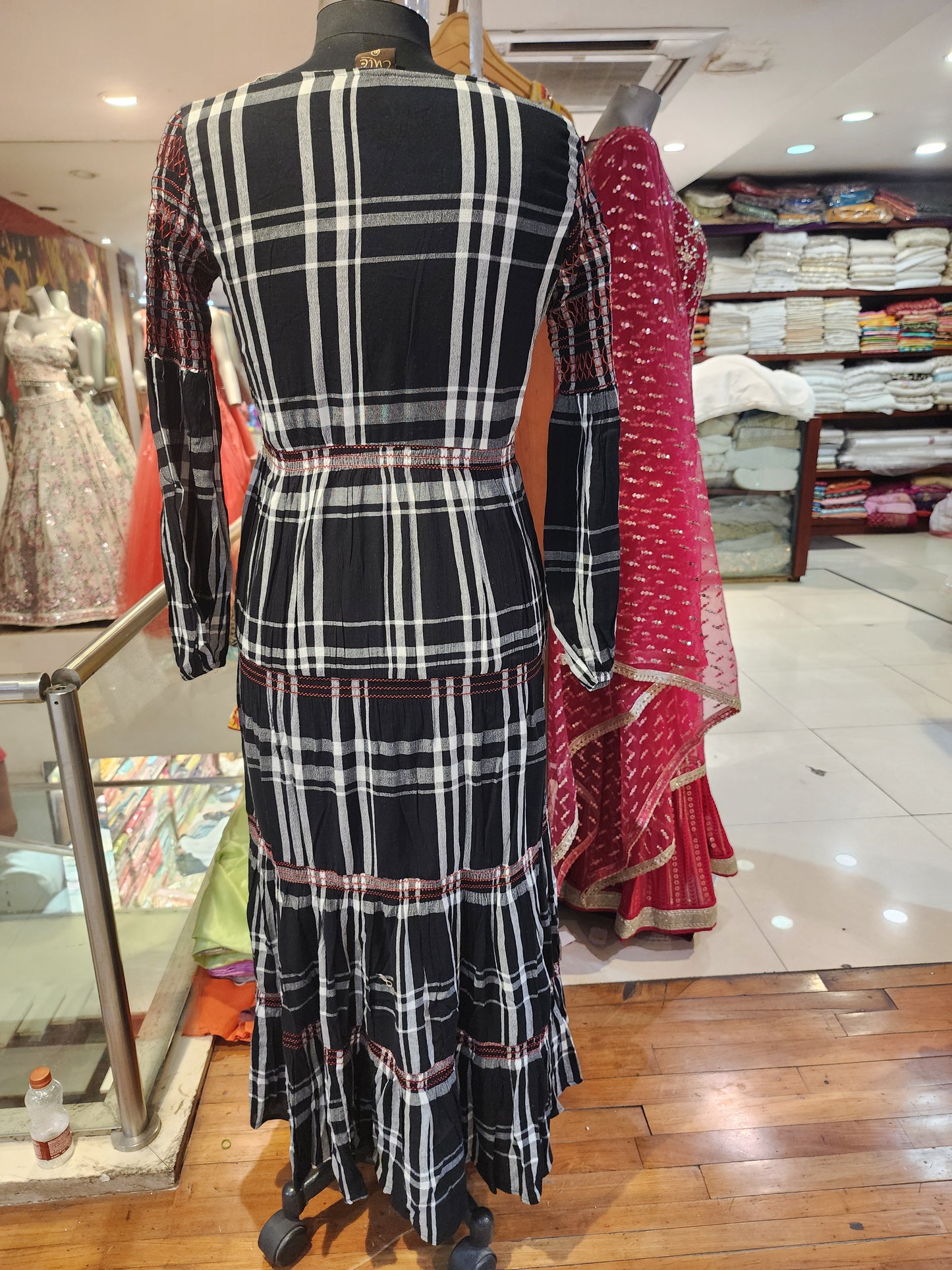 Black check full Dress Kurti XL