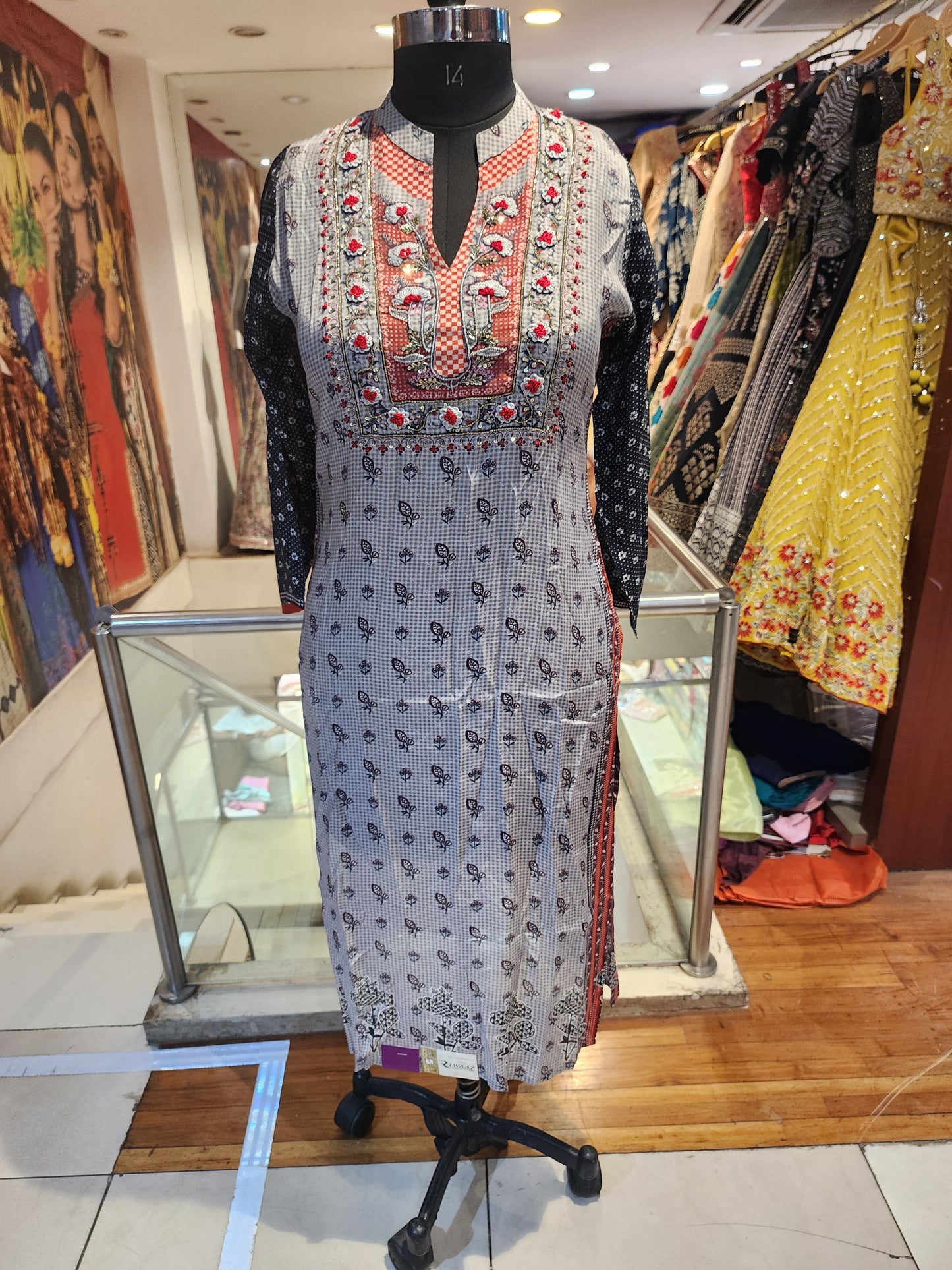 Blue muslin Kurti