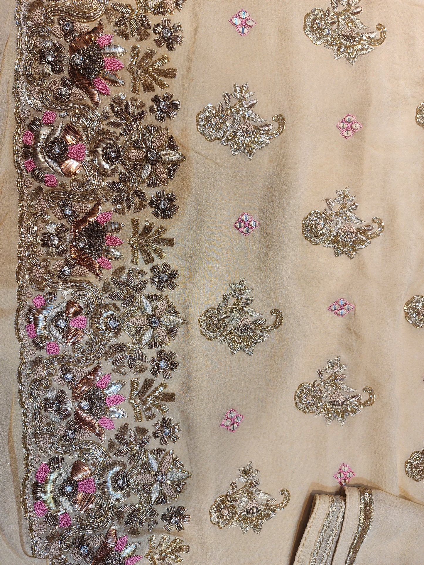Pure georgette resham kamdani work