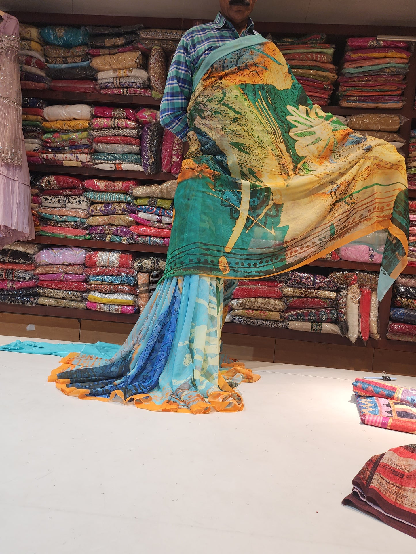 Satya Paul multicolored saree