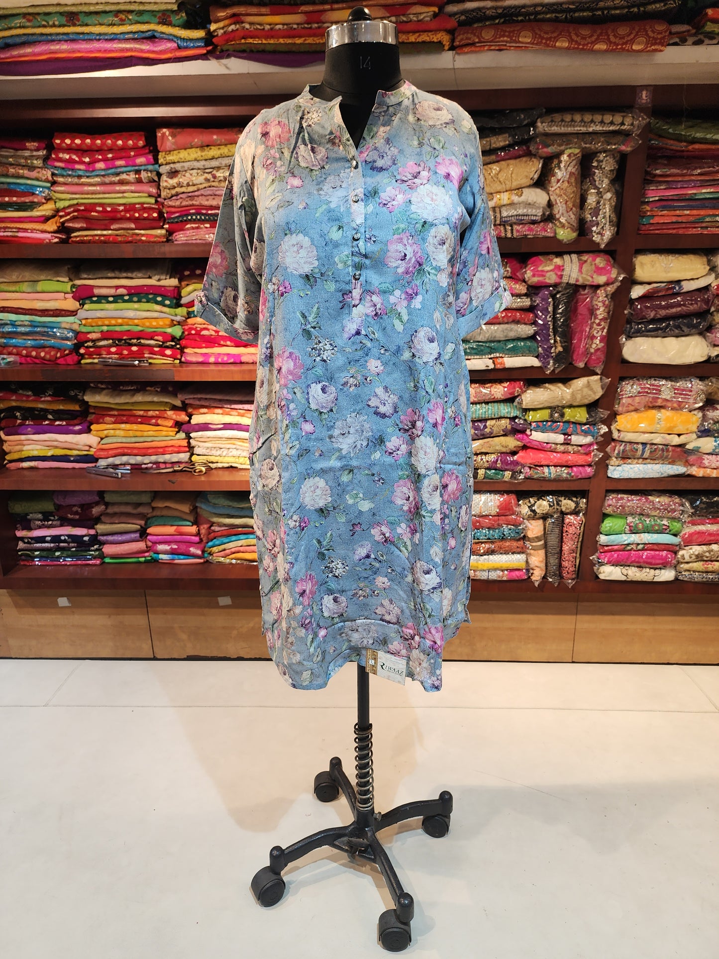 Cotton linen kurti Grey colour XXL