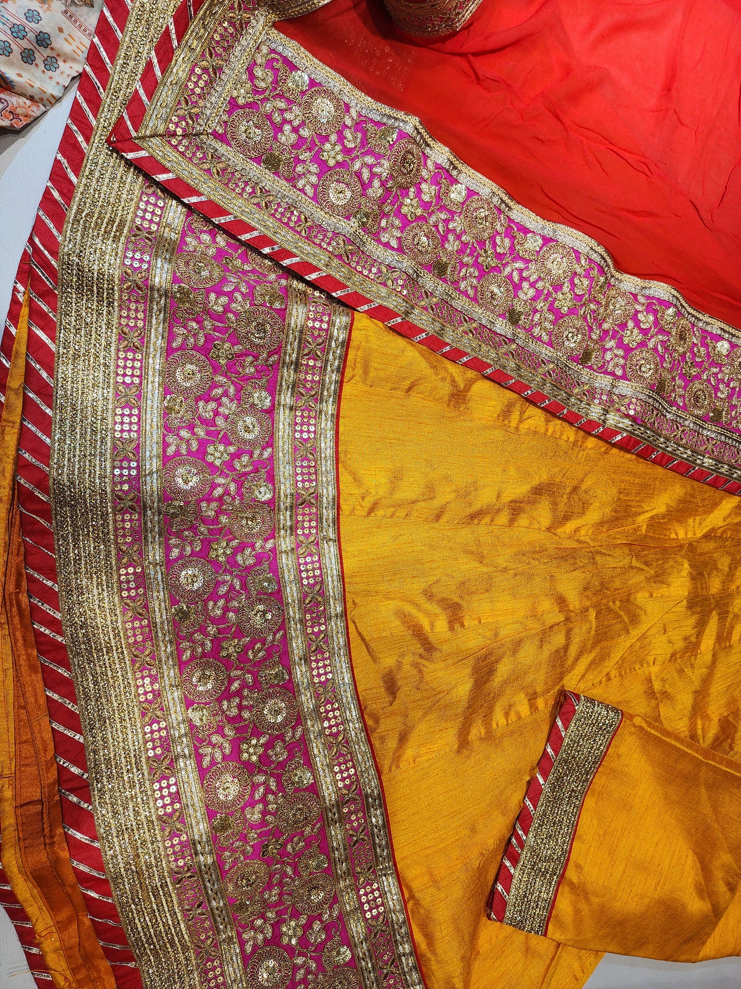 Yellow Lehenga Raw Silk