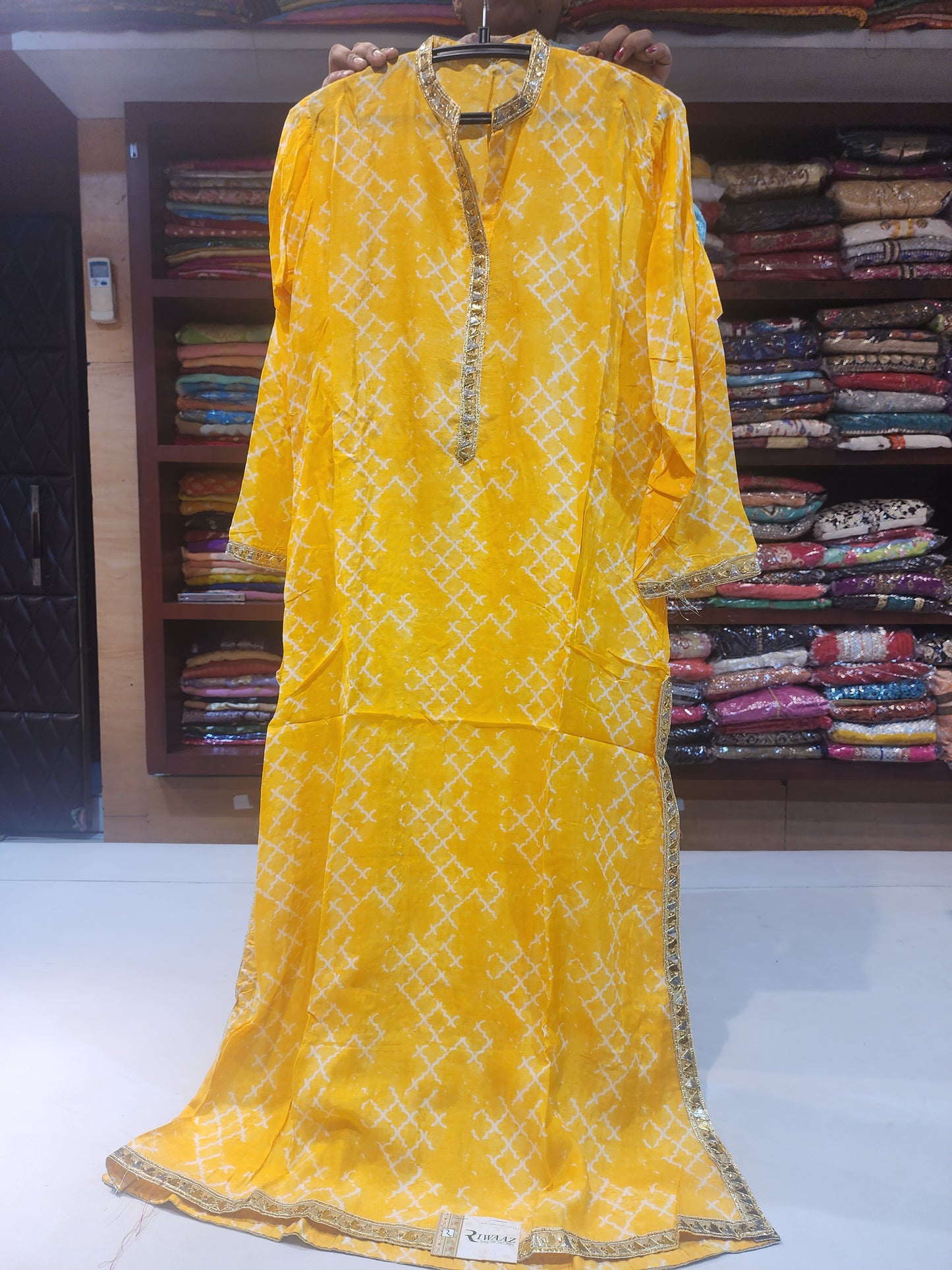 Yellow kurti with skirt