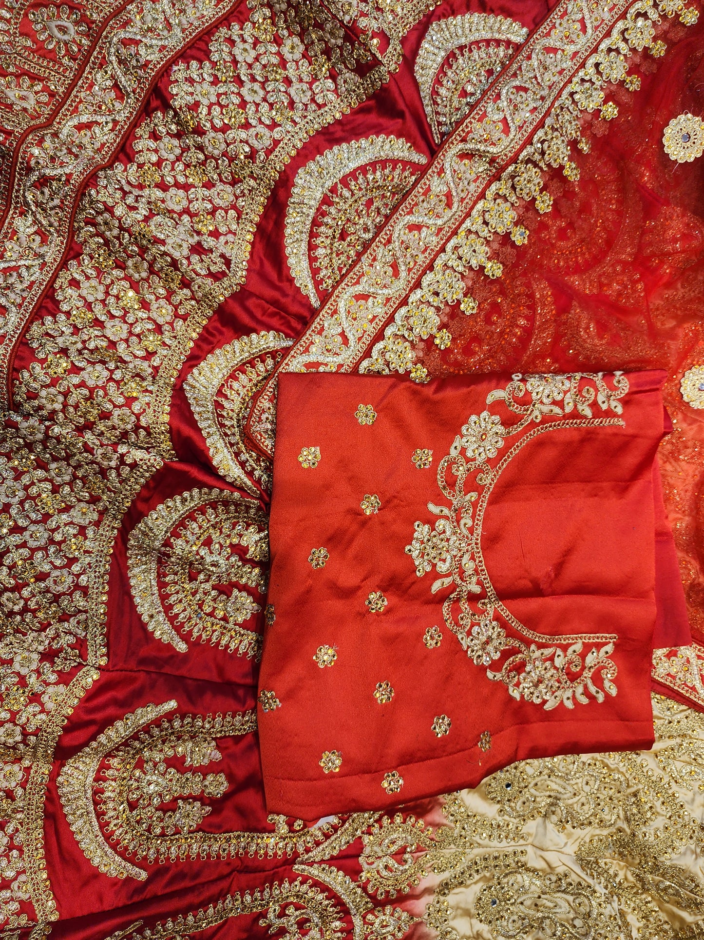 RED GOLDEN Lehenge double side
