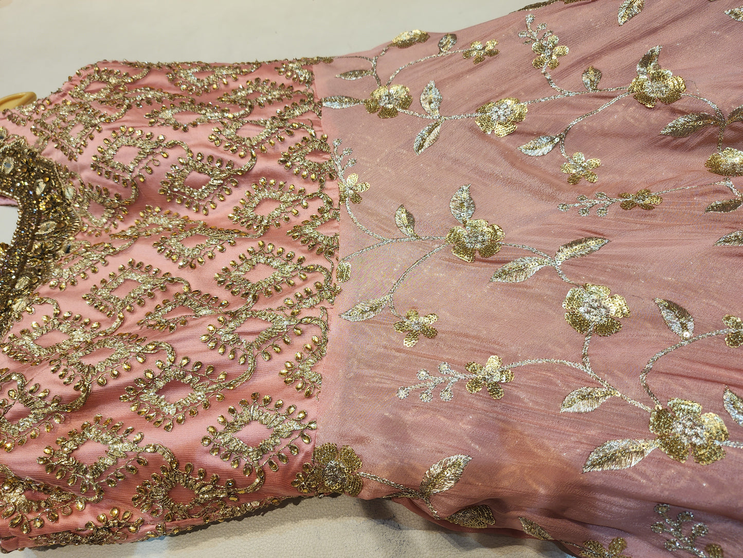 Readymade suit gota and zari work with lehanga gota work