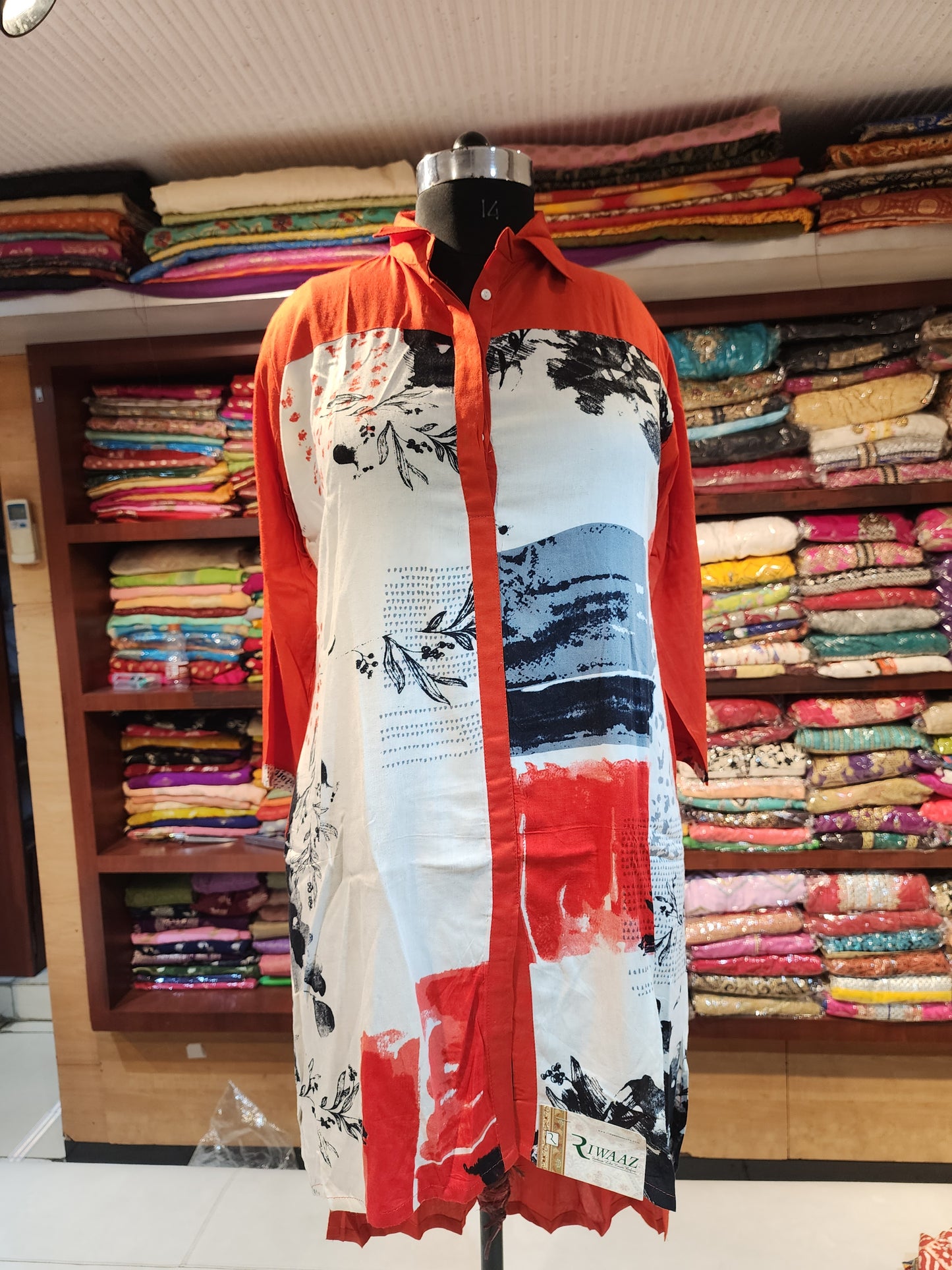 Orange cotton kurti XL