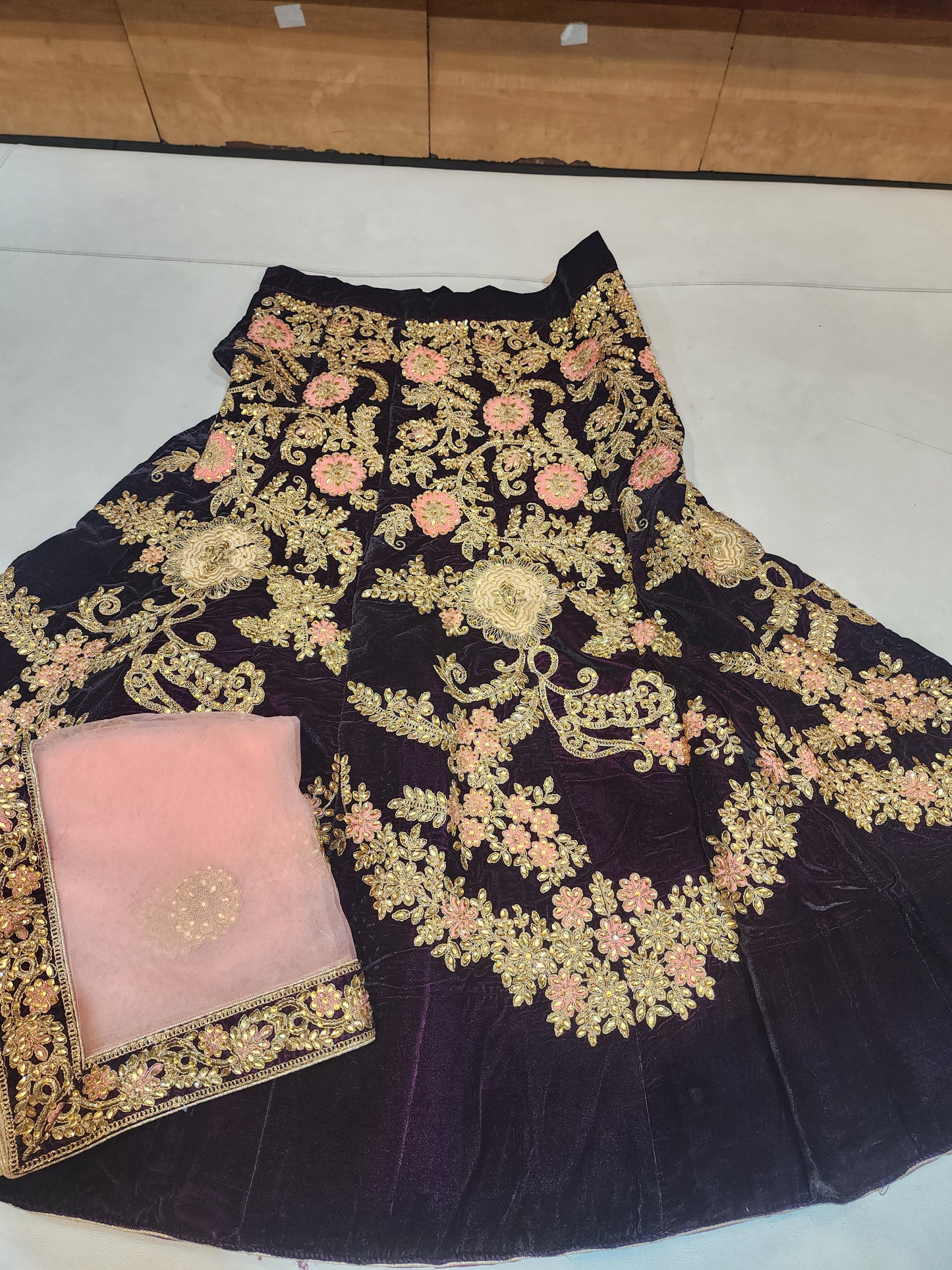 Velvet lahanga wine and peach colour