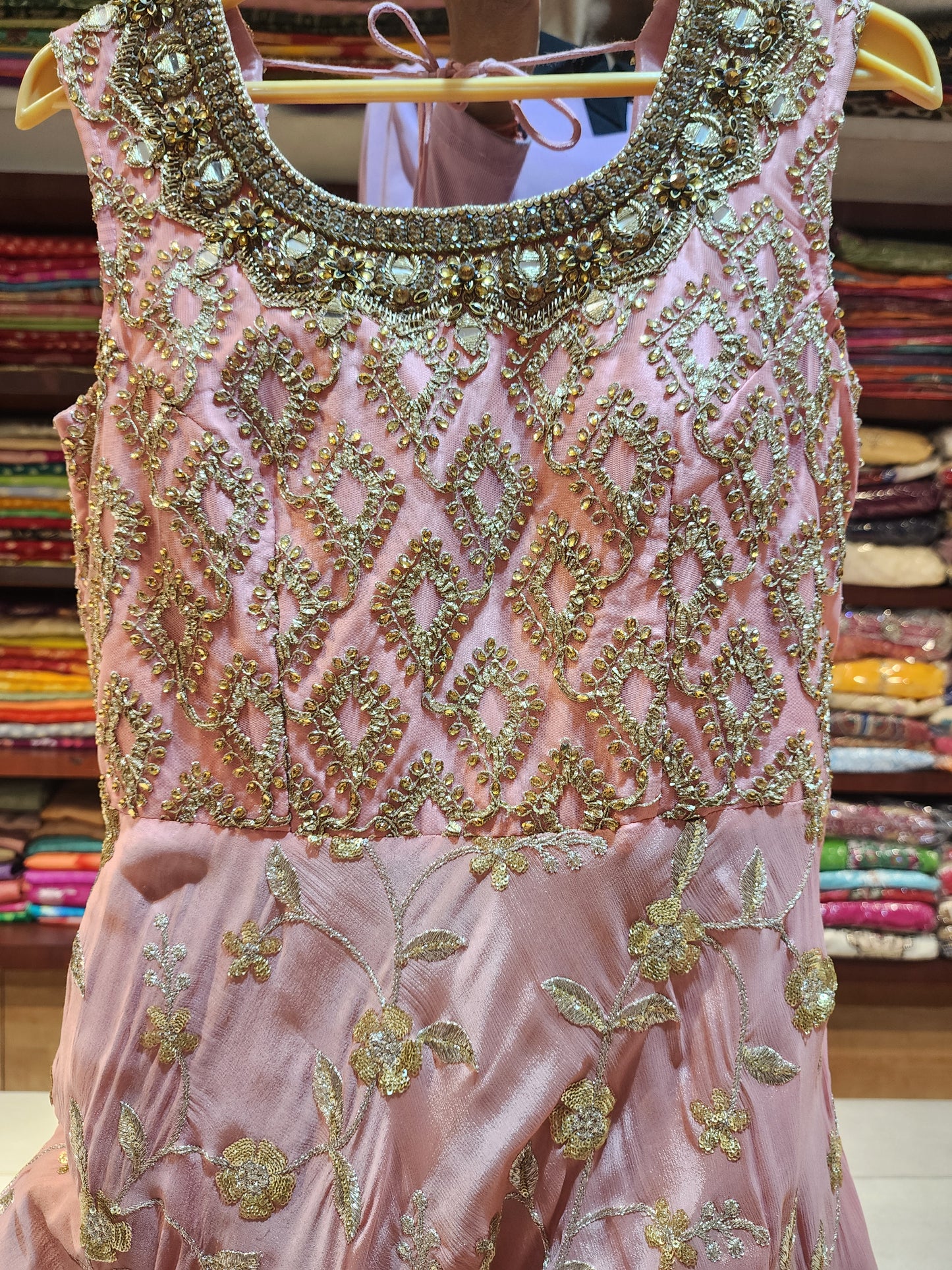Readymade suit gota and zari work with lehanga gota work