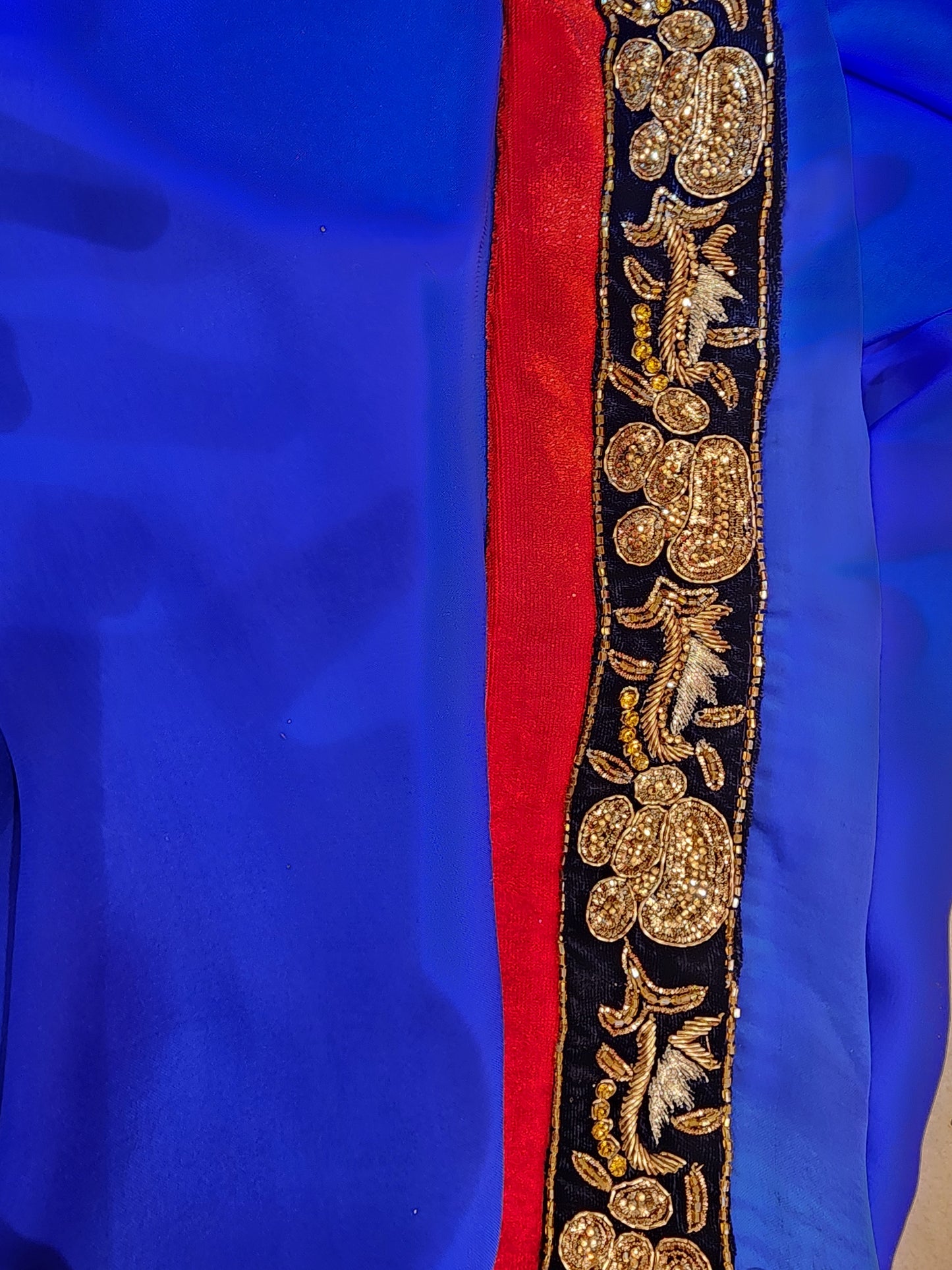 Royal blue Saturn zardozi work