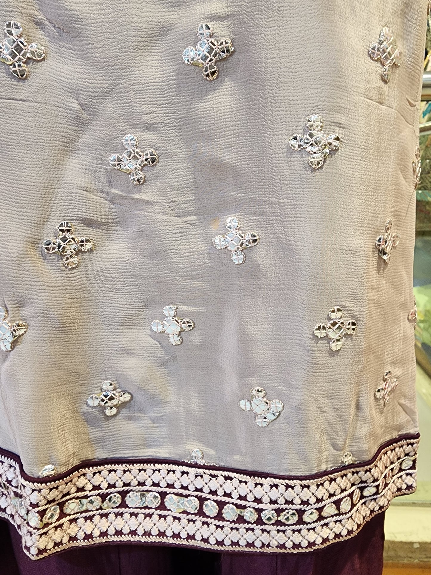 Semi stitch onion pink colour sharara suit M to Xl