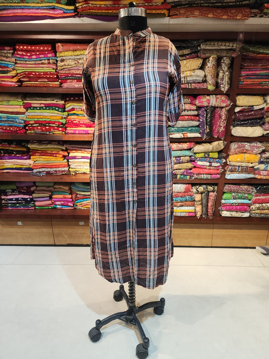 Cotton kurti Large size brown color