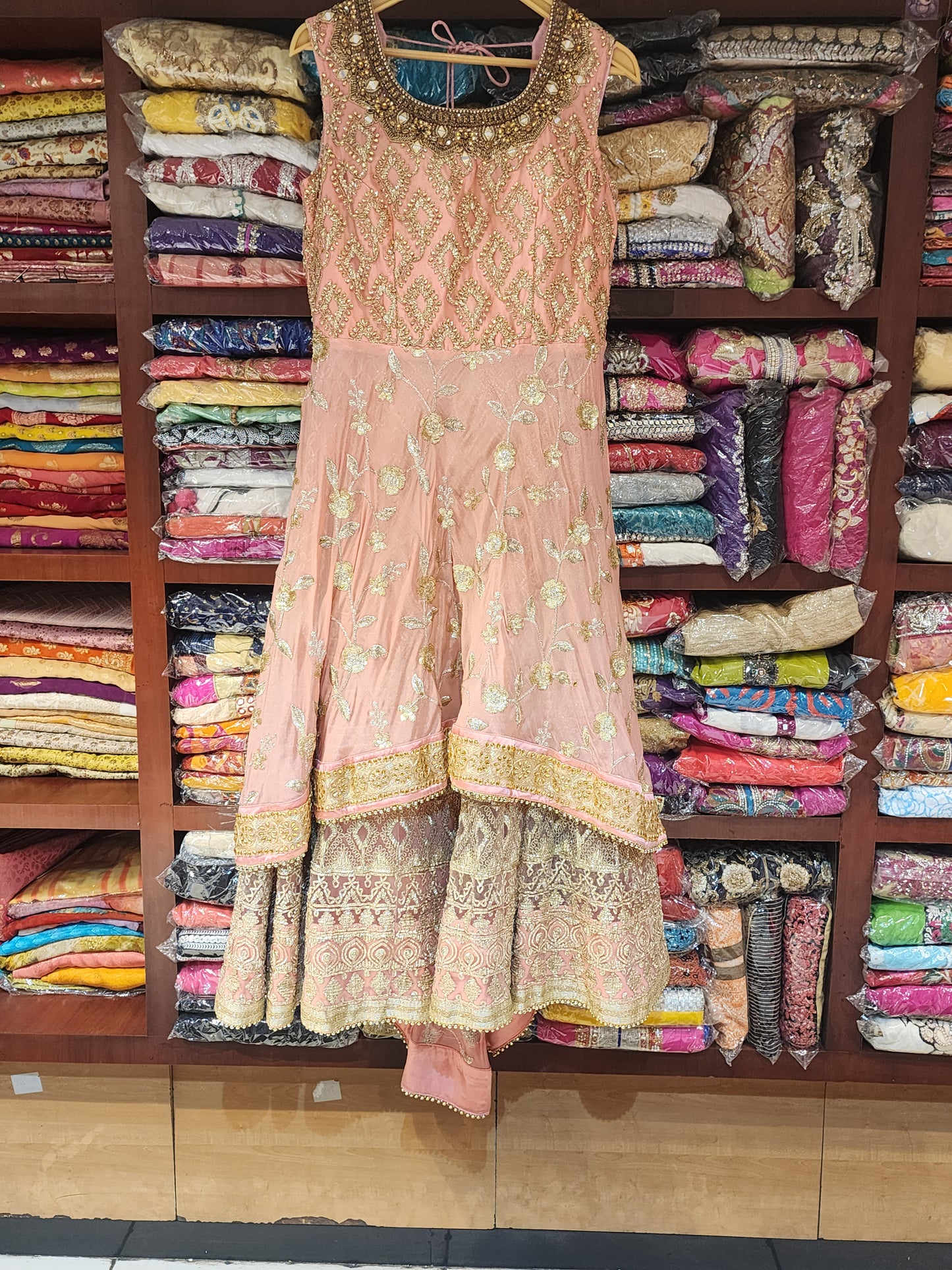 Readymade suit  gota and zari work with lehanga gota work