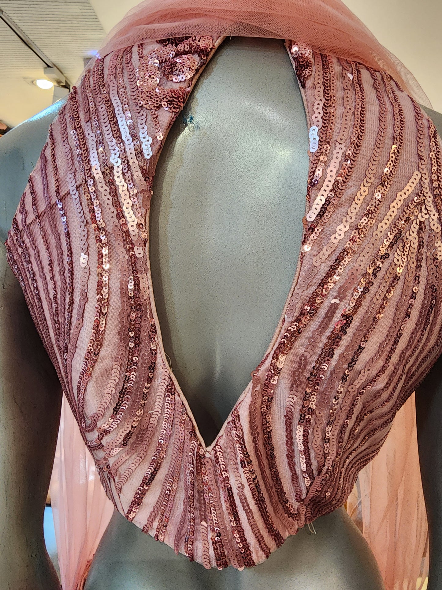 Pink chromium net  lehenga