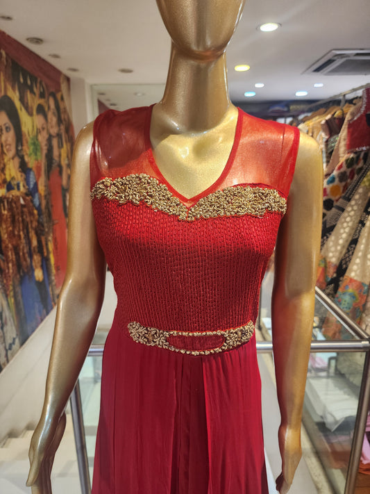 Red georgette dress
