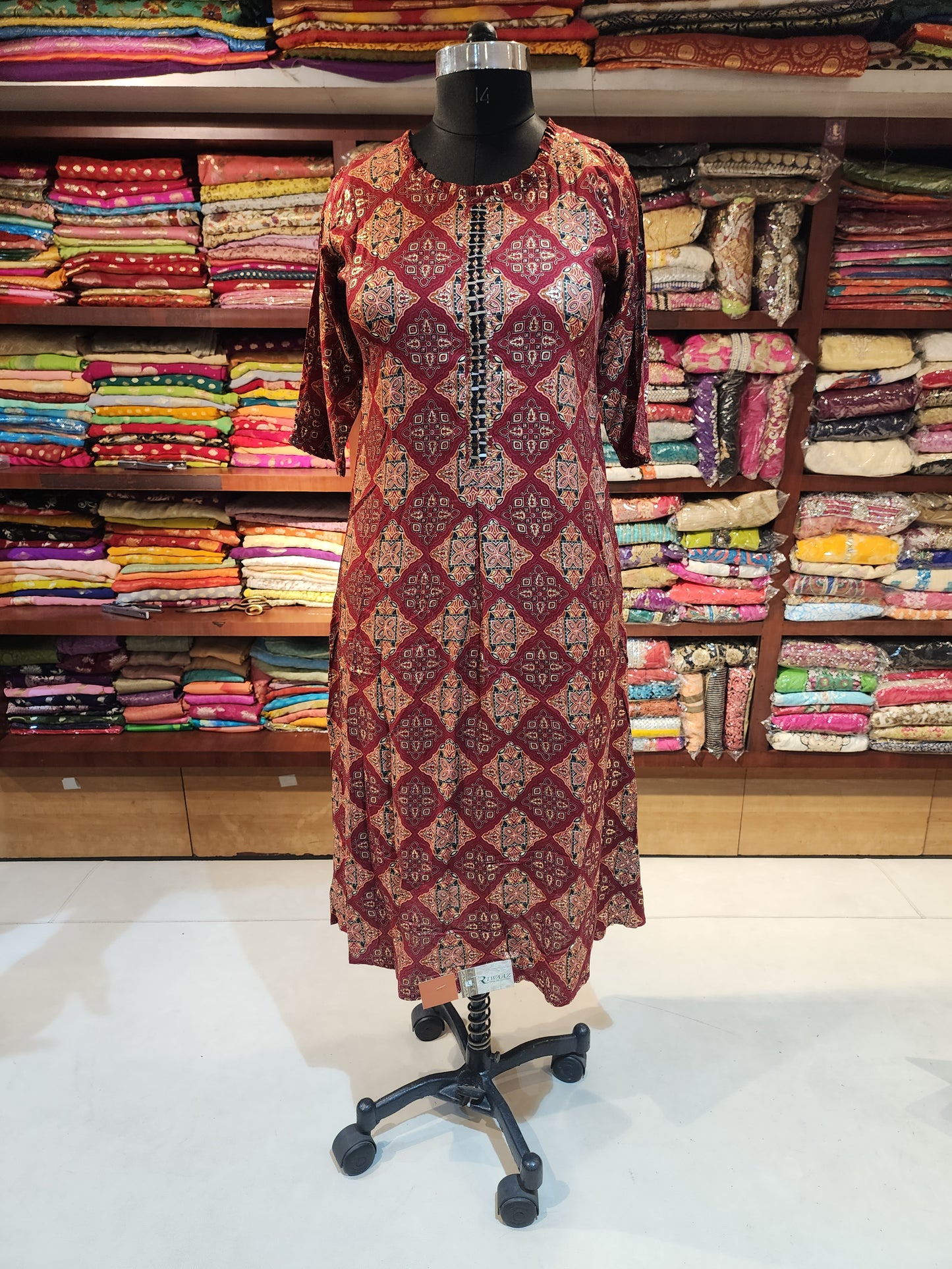 Muslin cotton maroon colour  size Kurti  Riwaaz Special