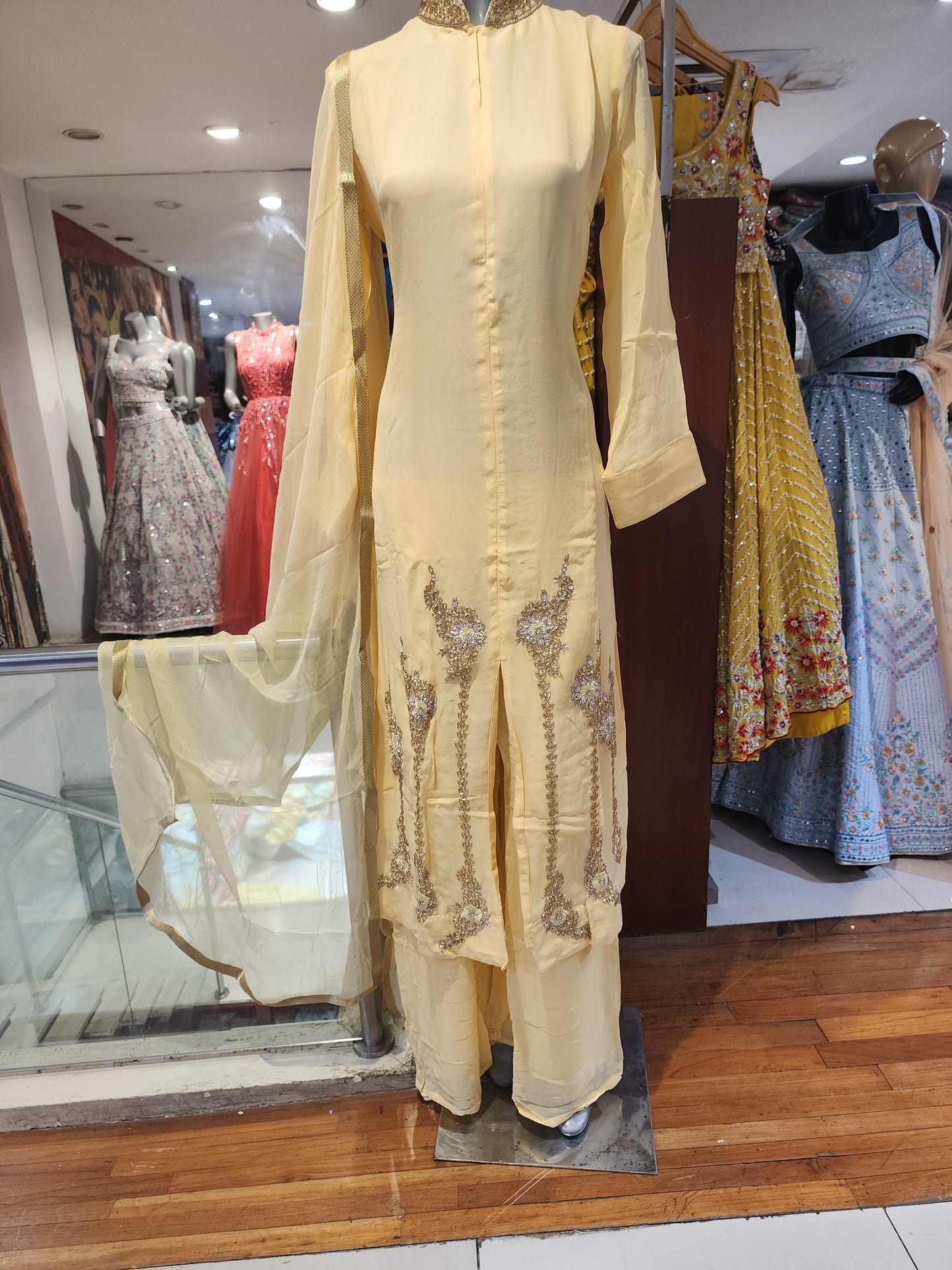 Lemon readymade plazzo Suit medium