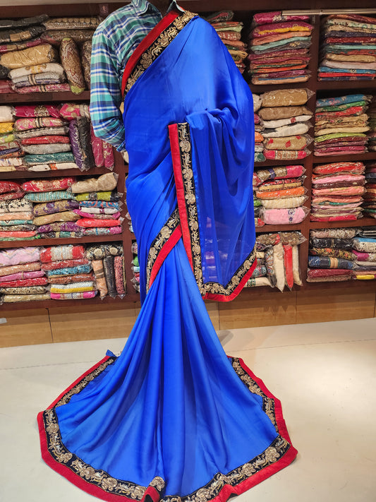 Royal blue Saturn zardozi work