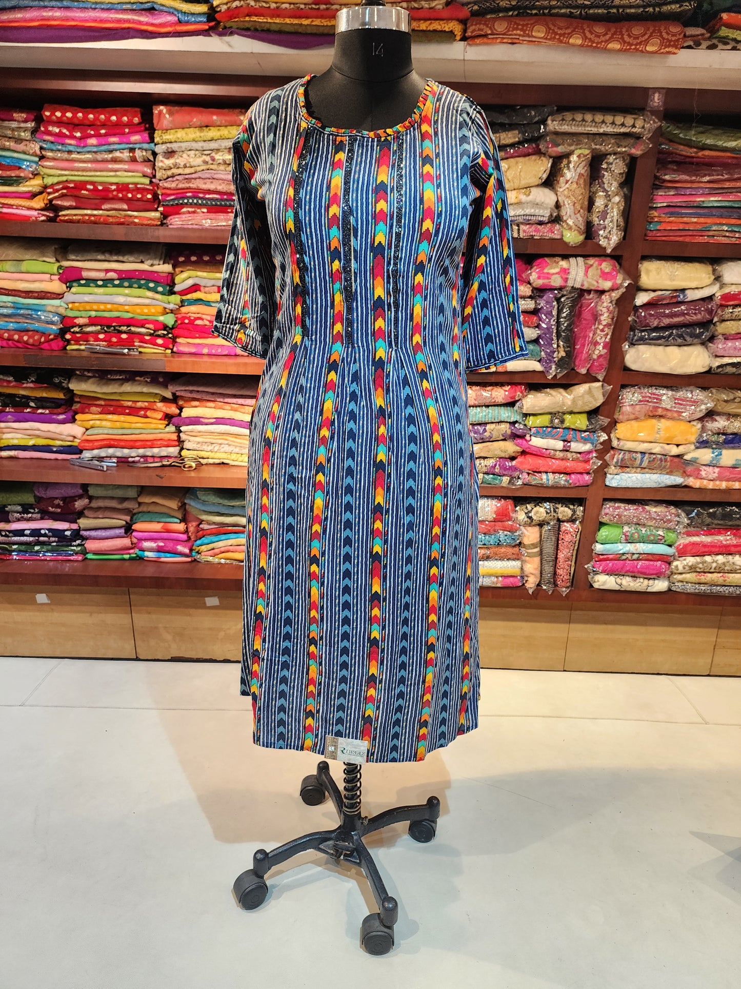 Nevy blue cotton kurti Large size