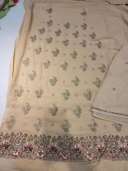 Pure georgette resham kamdani  work