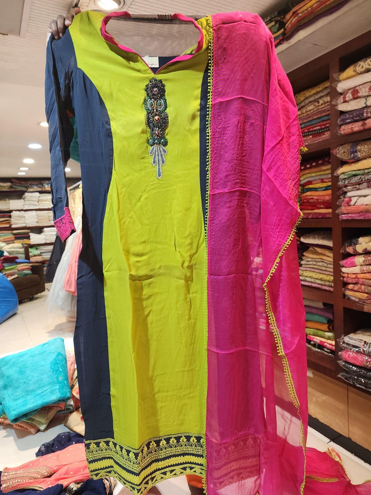 Long shirt with pyjama multicolored