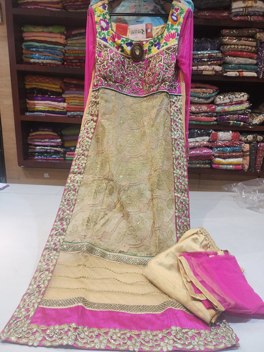 Pink golden net suit