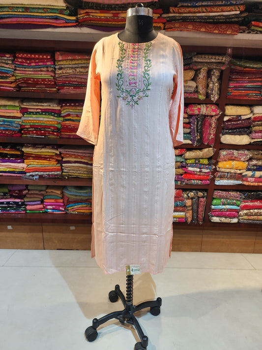 Baby pink cotton kurti Large size