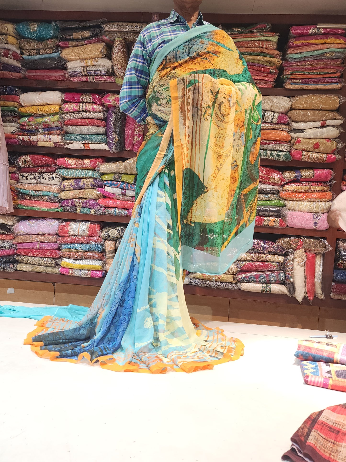 Satya Paul multicolored saree