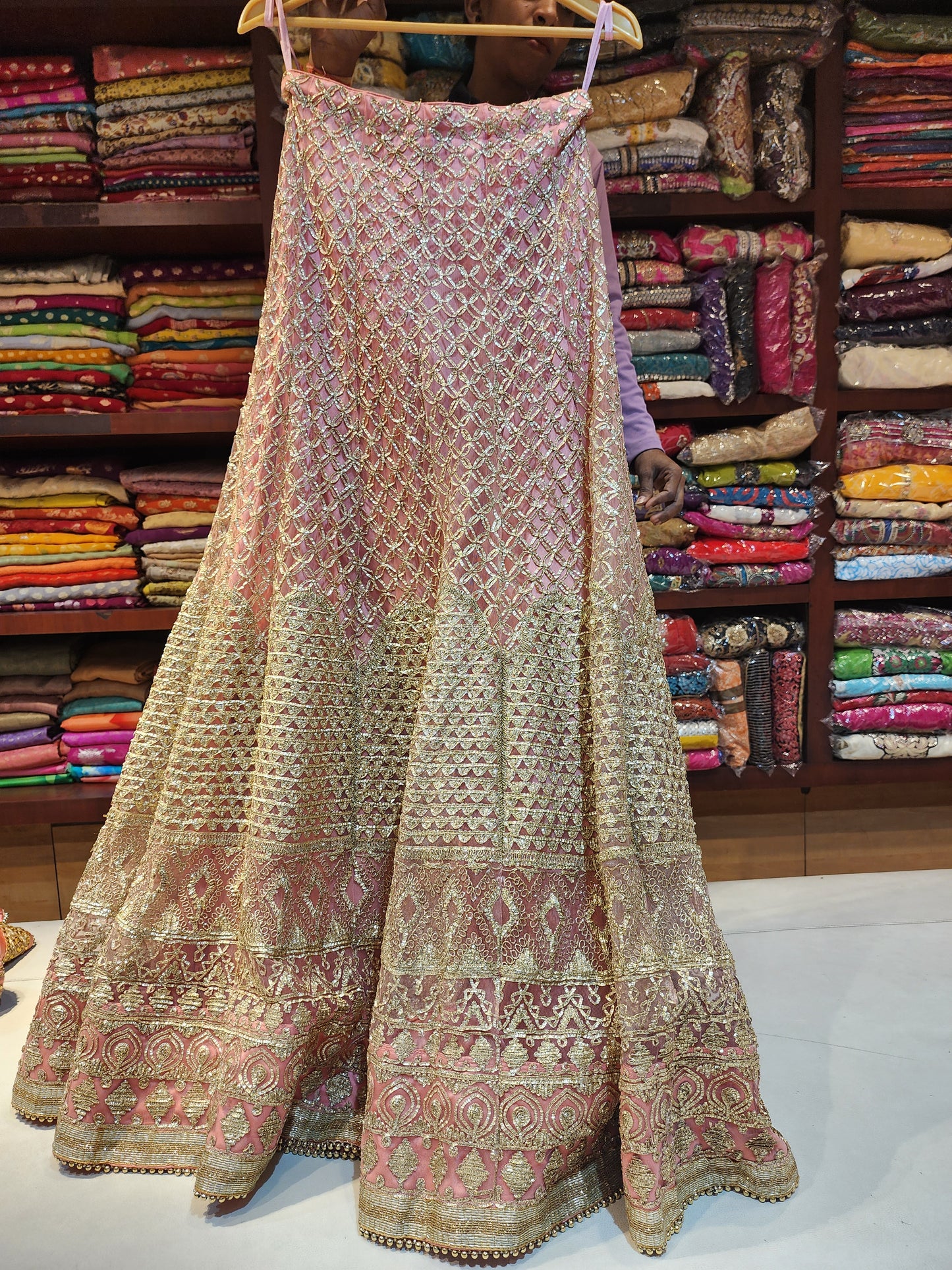 Readymade suit  gota and zari work with lehanga gota work