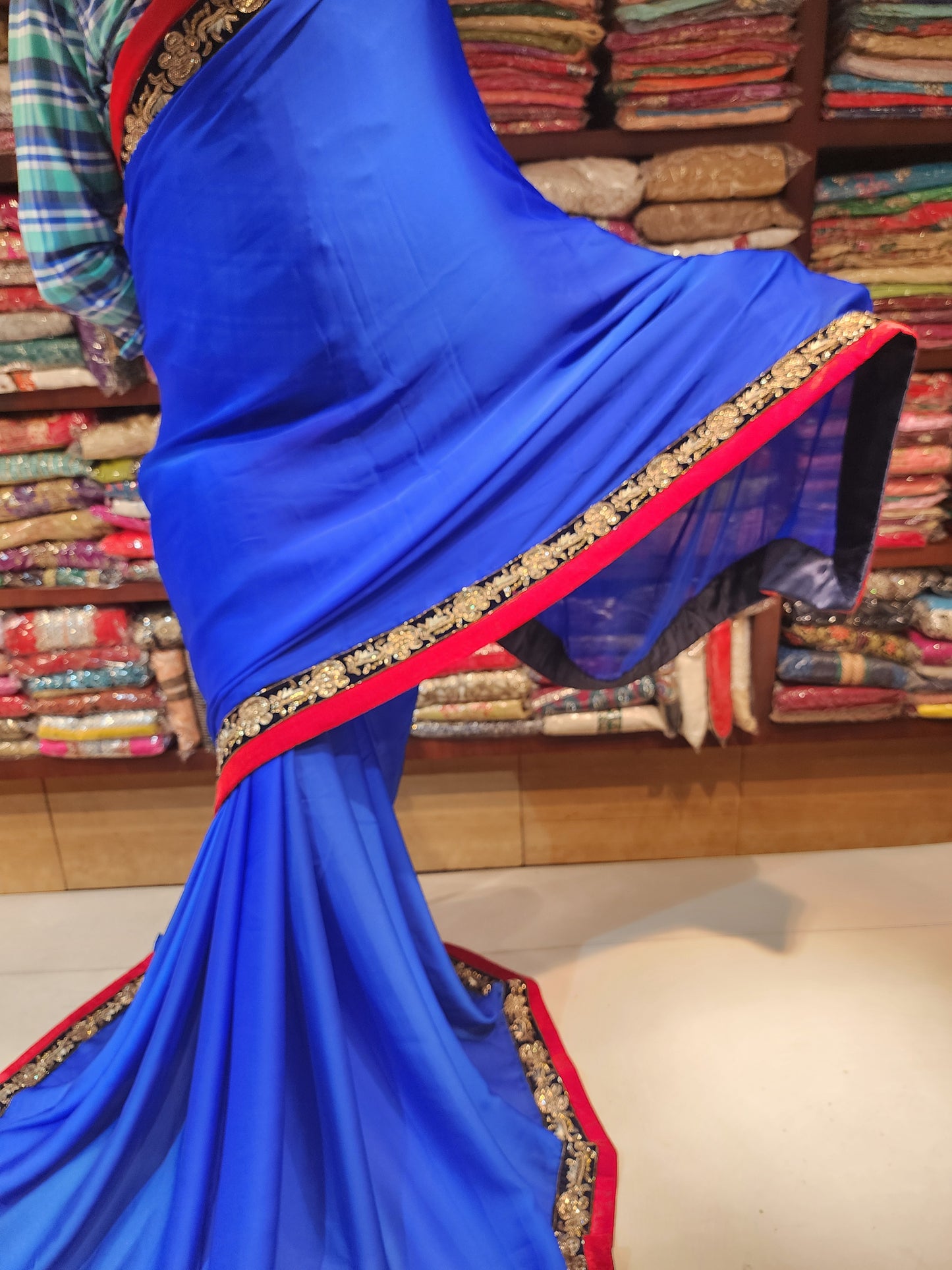 Royal blue Saturn zardozi work