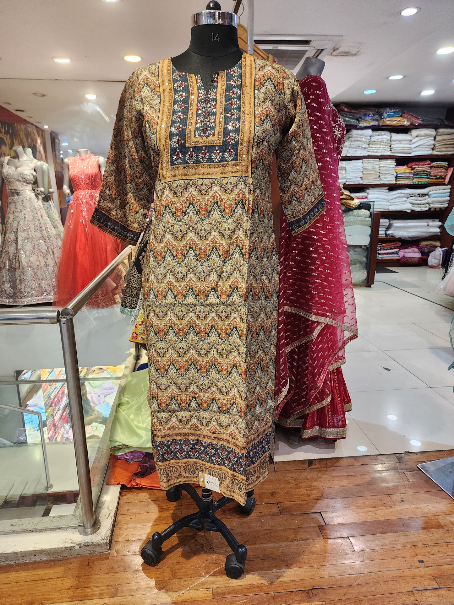 Coffee muslin Kurti XL