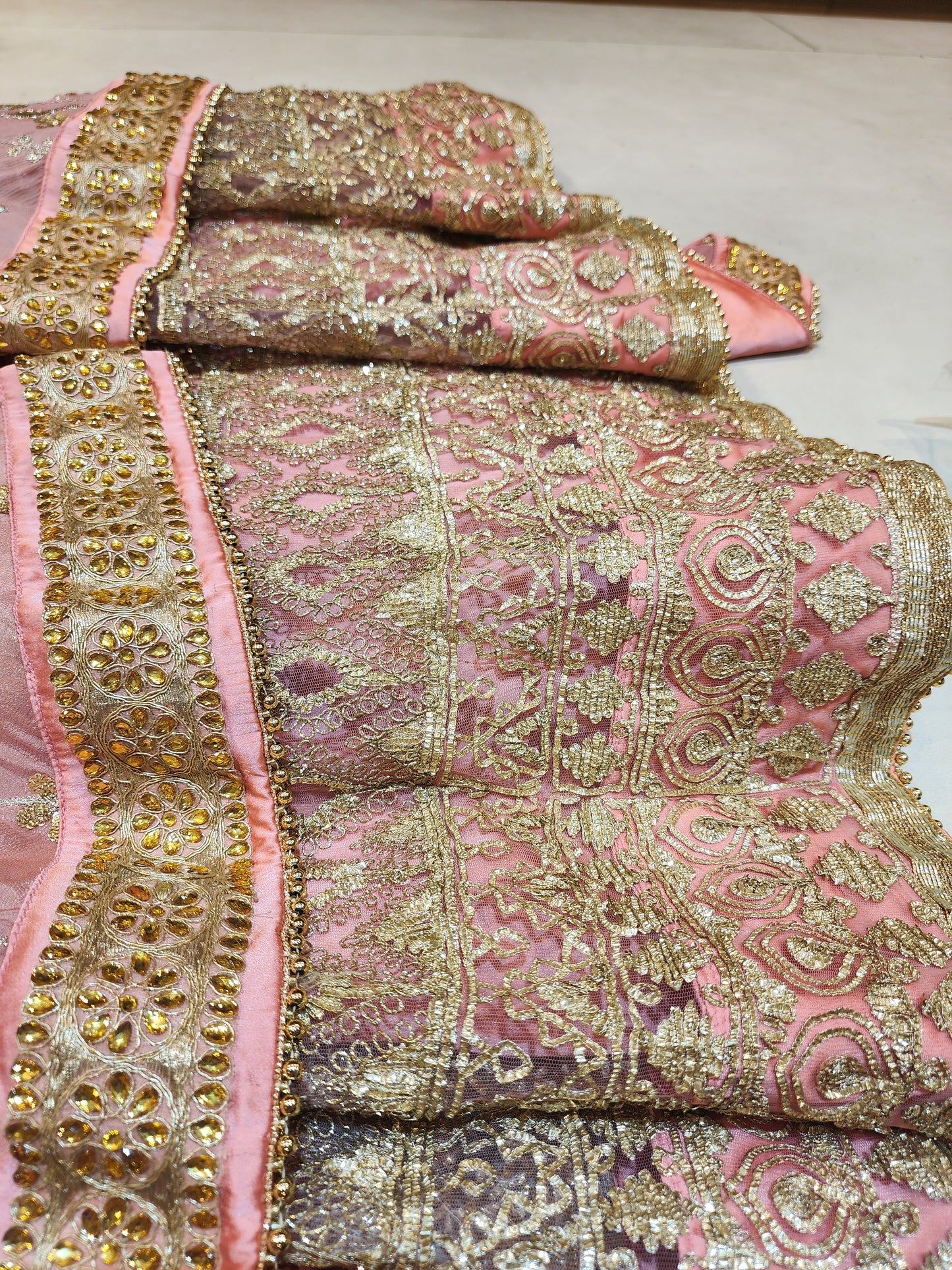 Readymade suit  gota and zari work with lehanga gota work