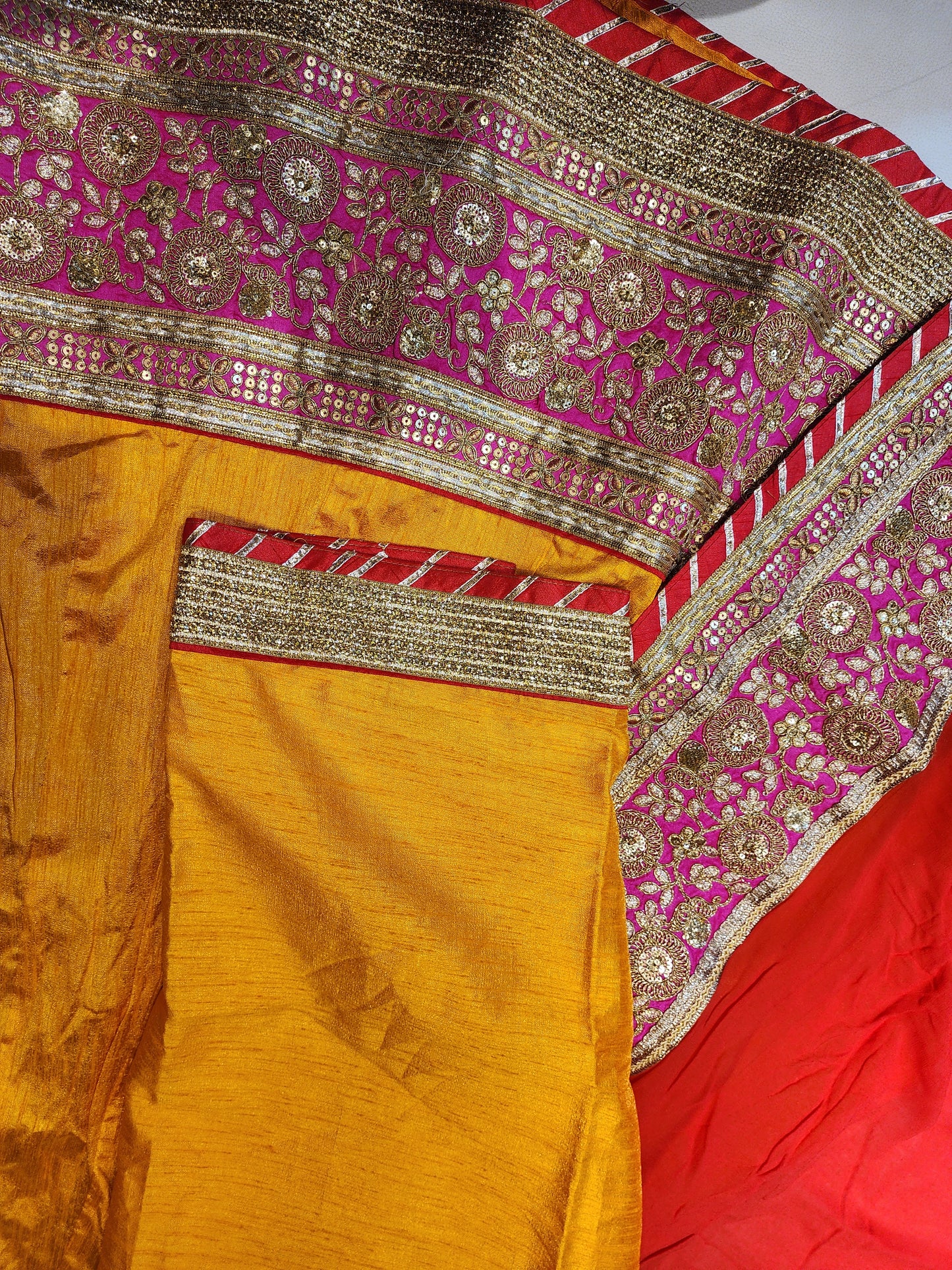 Yellow Lehenga Raw Silk